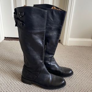 Vince Camuto Black Leather Keaton Riding Boots 7.5
